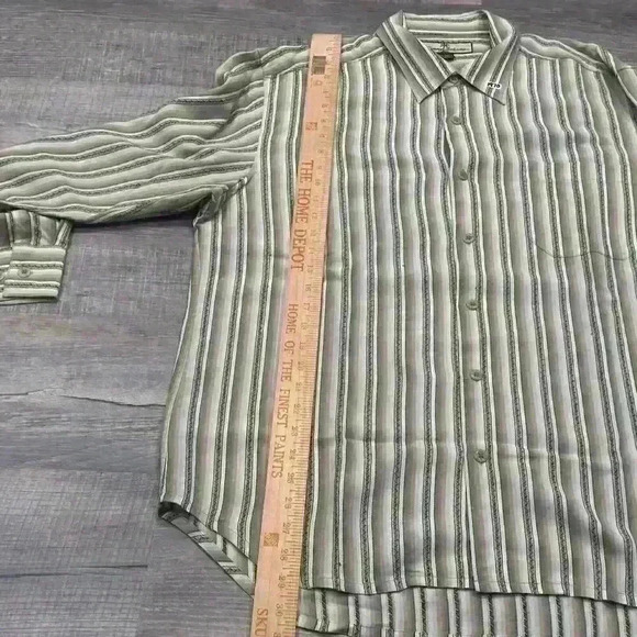 Lot Of 2 Tommy Bahama Mens Long Sleeve Tencel Shirt Striped Button Preppy READ - Picture 10 of 16